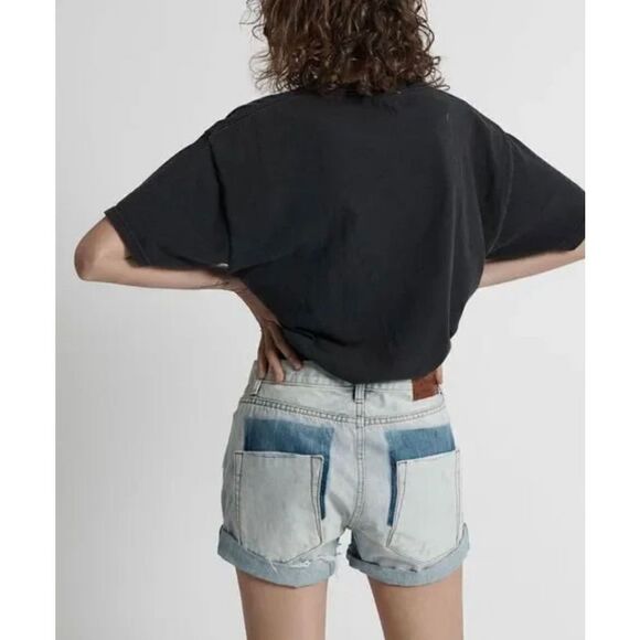 One Teaspoon Pants - FP One x One Teaspoon Women's Jean Shorts Florence Charger Denim Distressed Shor